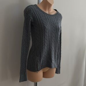 American Eagle Outfitters Cable Knit Sweater, Gray, Size XS